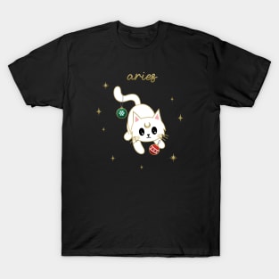 Aries Holiday Kitty Cat T-Shirt